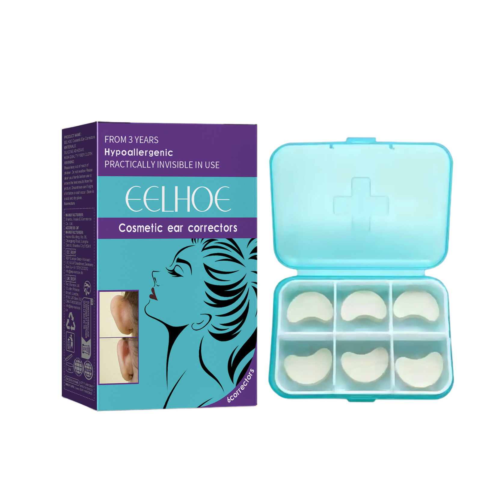 Eelhoe Ear Care Patch, Ear Reduction Support, Comfortable Care for the Ears, Ear Shaping, Waterproof Ear Patch