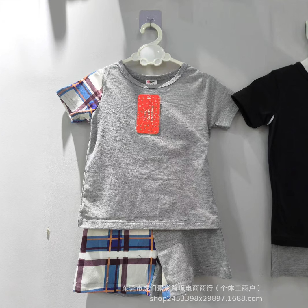 Patpat niños comercio exterior transfronterizo miscelánea ropa infantil hombre y mujer mezcla fábrica original de una sola mano suministro conjunto al por mayor