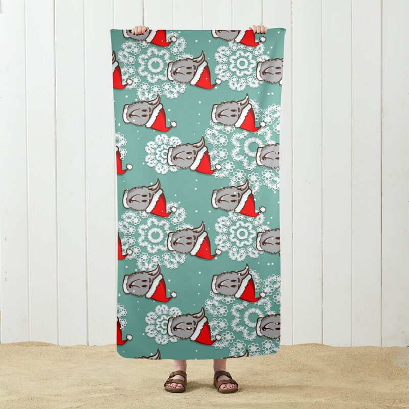 Christmas dog pattern beach towel thin quick-drying super absorbent super large lightweight towel suitable for travel sports pool