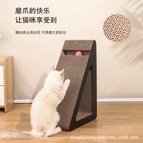 Cat Scratching Board Vertical Triangular Cat Scratching Nest Cat Claw Board Vertical Triangular Corrugated Material Cat Toy