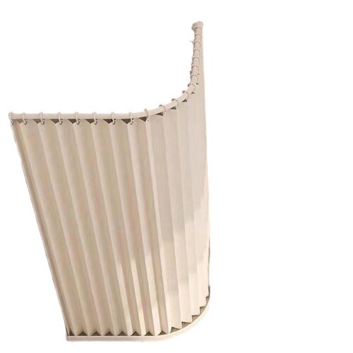 Foldable Bath Curtain Magnetic Set — No-Drill, Waterproof Bathroom Cloth for Toilet, Featuring a Curved Design to Separate Dry and Wet Areas in the Shower