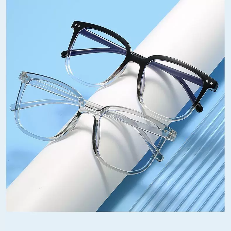 素颜大框街拍防蓝光眼镜时尚潮流平光镜男女款渐变框眼镜