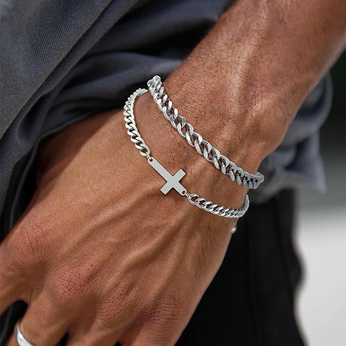 Bracelet pour homme en titane et acier inoxydable polyvalent_voghion.com
