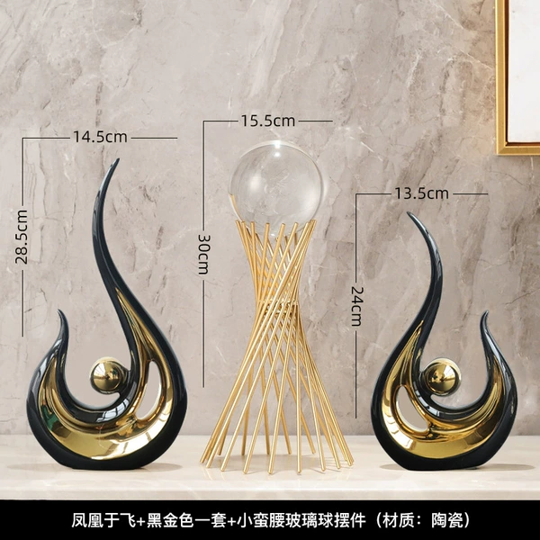 Phoenix Yufei+Black Golden Set+Xiaoman waist glass ball ornament