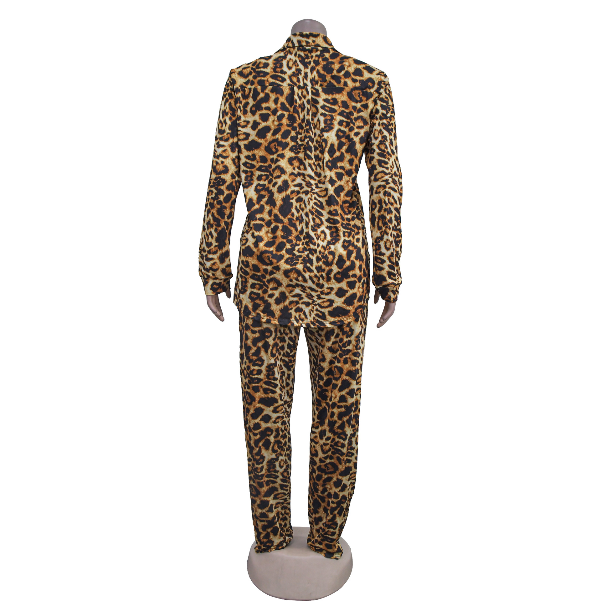 Women's Pant Set With Long Sleeved Collared Jacket And Trousers_voghion.com