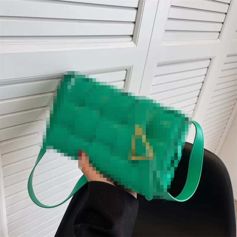 经典棋盘格小方包时尚纯色编织纹个性女包新款拼接单肩斜跨包