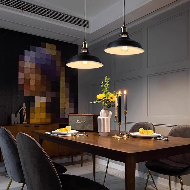 Araña de hierro forjado de viento industrial transfronterizo, restaurante retro, barra de bar, candelabro de porche, pantalla de lámpara de un solo cabezal