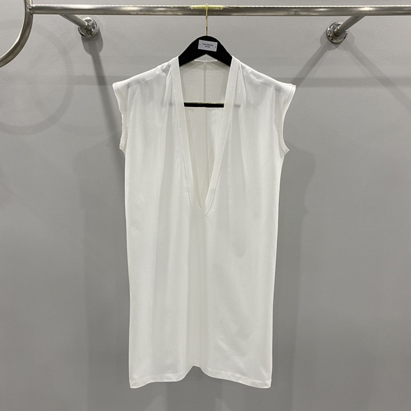 Subhuman Men's Model丨Spring and Summer New Big V Neck Dark Knitted Sleeveless Tank Vest Couple's Same Top