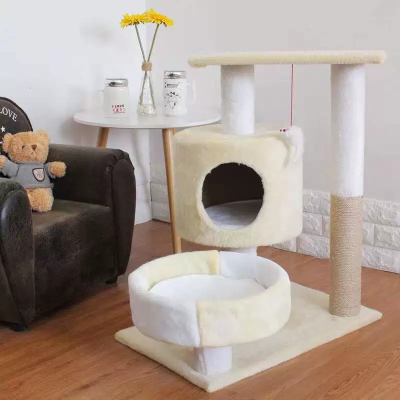 Cat climbing rack cat shelves cat nest Cat caught the upper and lower cat tree columns in the four seasons universal wear -resistant cat jumping platform cat house
