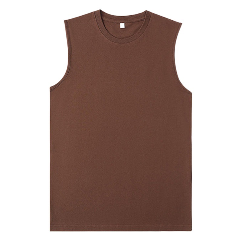 Chaleco sin Mangas para Hombre, Primavera/Verano 2024, Algodón Puro, Corte Holgado, Cuello Redondo, Camiseta Deportiva, Capa Base para Fitness.