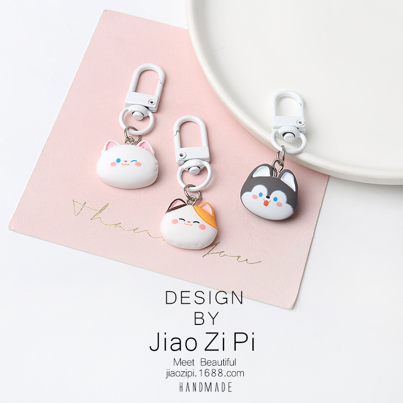 Japanese Style Simple Cute Kitten Keychain Pendant Creative Small Accessories All-match Daily Bag Hanging Ornaments