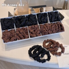 新商品のマスクリング ~ クラシックな黒カレーの似合う色のシンプルで高弾力の髪のひもの皮の筋は実用的で髪を傷つけません。