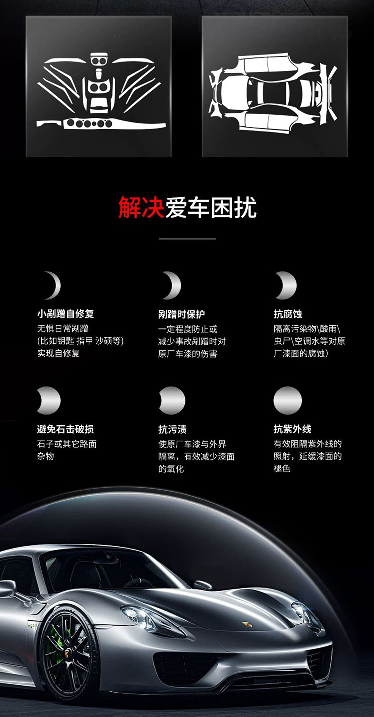 3m High-Gloss Paint Protection Film Tpu Invisible Car Wrap Anti-Scratch Hydrophobic Oleophobic Car Decal Repair Film