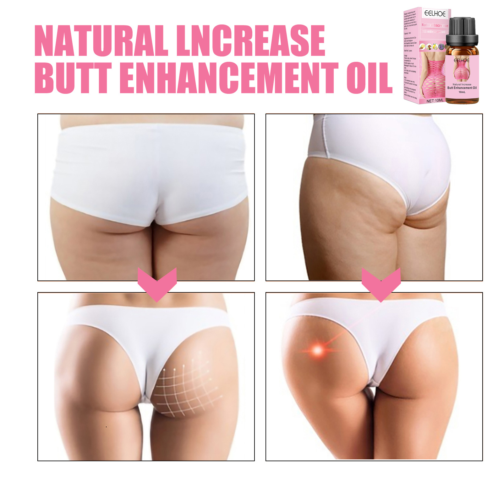Aceite esencial EELHOE Beautiful Buttocks Levanta y reafirma los glúteos Peach Buttocks Levanta los glúteos y resalta las curvas de los glúteos Aceite esencial de masaje_voghion.com