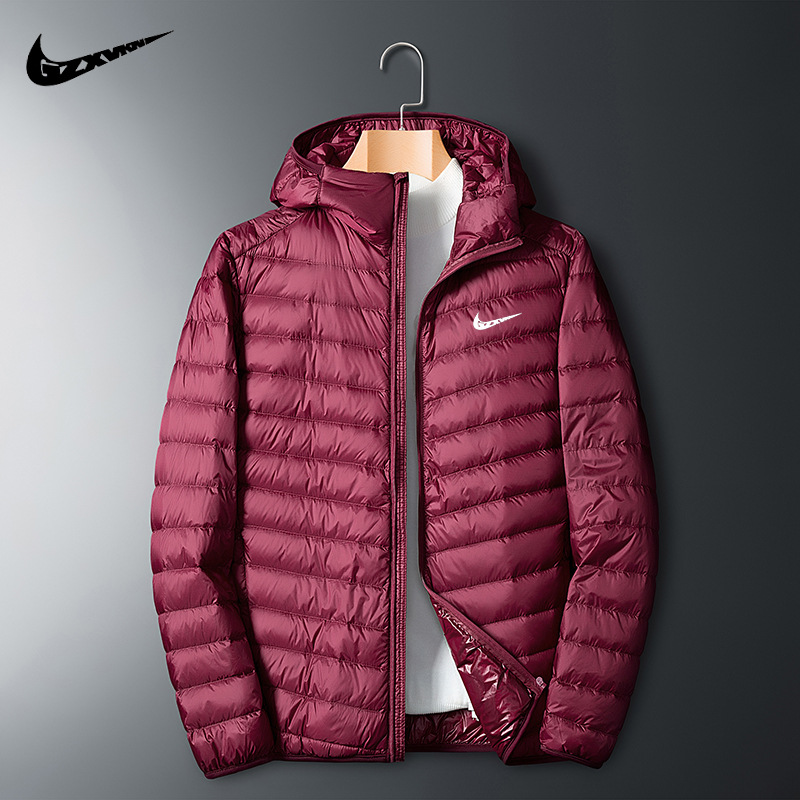 Marca ligero abajo Chaqueta corta de los hombres 2022 Otoño e Invierno nueva moda pato blanco abajo collar del soporte abrigo caliente