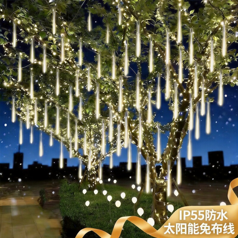 Waterproof Led Meteor Shower Lights Garden Flashing Lights Christmas Solar Colorful Decorative String Lights Solar Fairy Lights