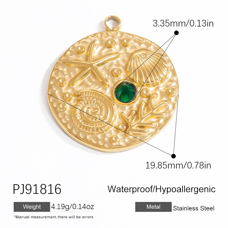 欧美不锈钢diy饰品配件海洋风珍珠贝壳海星吊牌滴油手工饰品吊坠|undefined