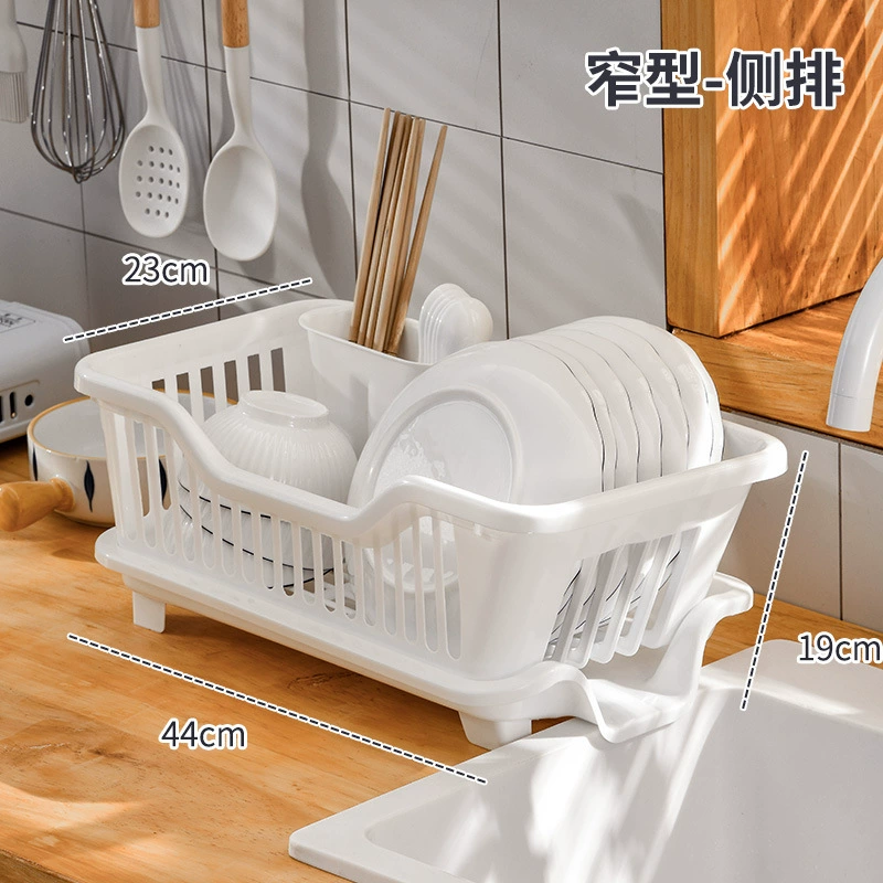 Стеллаж для слива посуды для кухонной раковины Корзина для фильтра для воды Стеллаж для хранения мисок и палочек для посуды Многофункциональная двухслойная корзина для хранения посудомоечной машины
