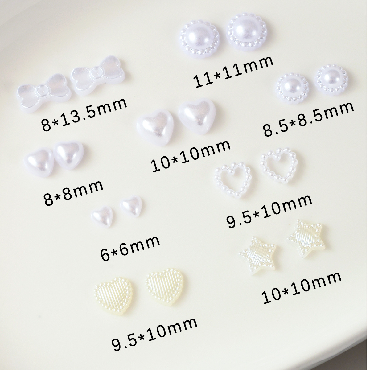 DIY Jewelry Accessories Resin Heart Star Bow Imitation Pearl Mobile Phone Case Hairpin Nail Art Patch Material