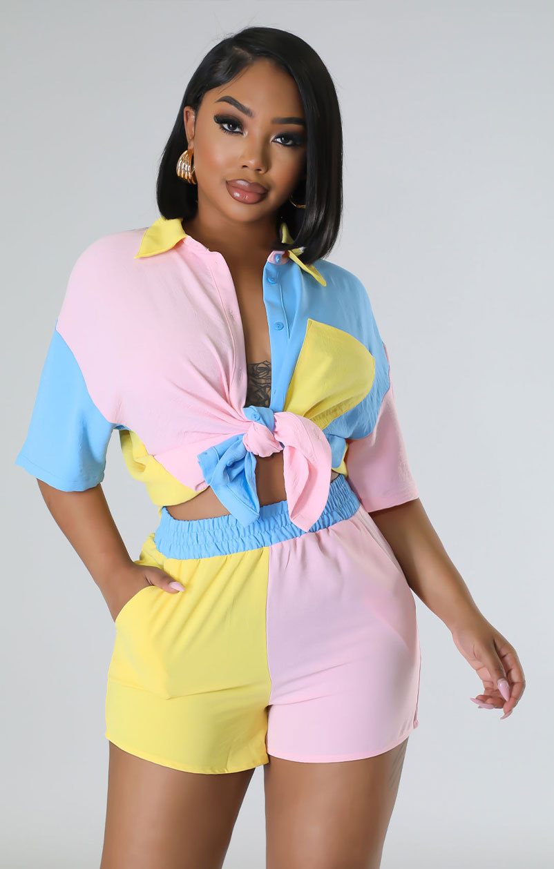 Short Sleeve Suit Casual Summer Women Shorts