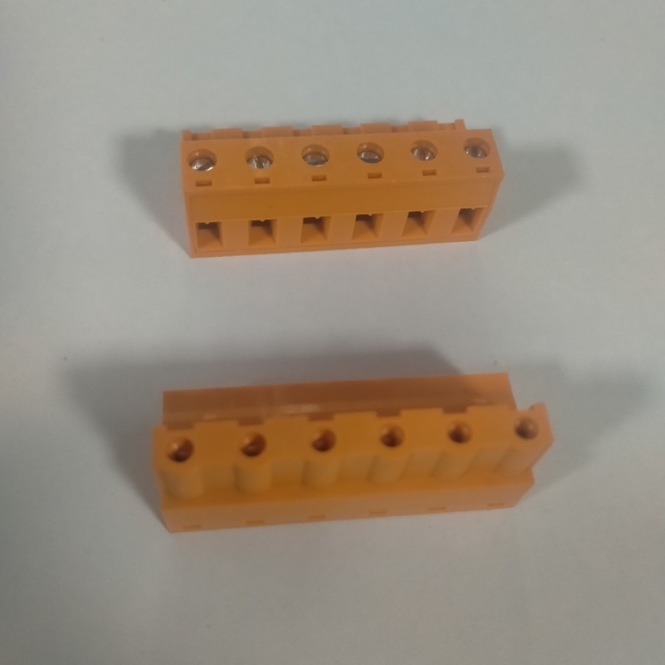 插拔式接线端子2EDCK-7.62mm间距 橙色端子台6p