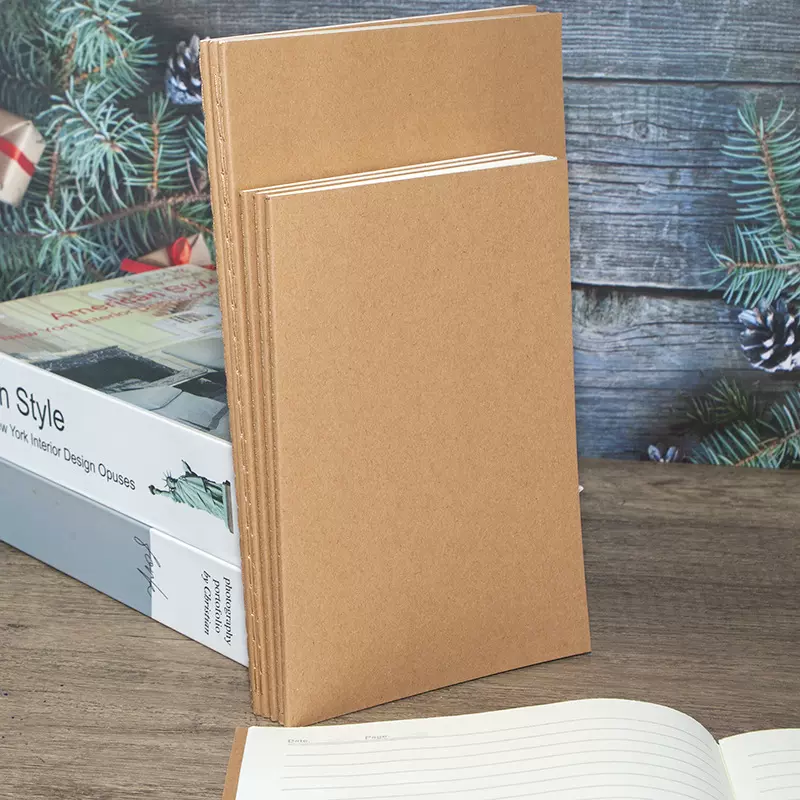 简约复古加厚牛皮纸车线本学生记事本练习本活动宣传册可加印LOGO