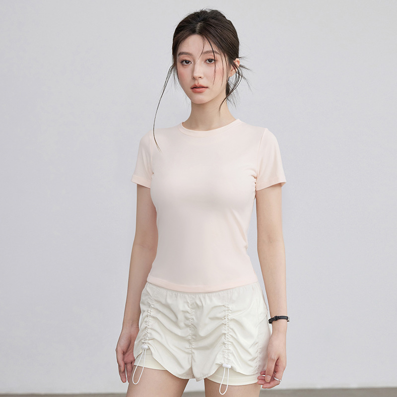 2025运动短袖女2025夏季新款透气健身衣跑步训练瑜伽上衣女t恤|undefined
