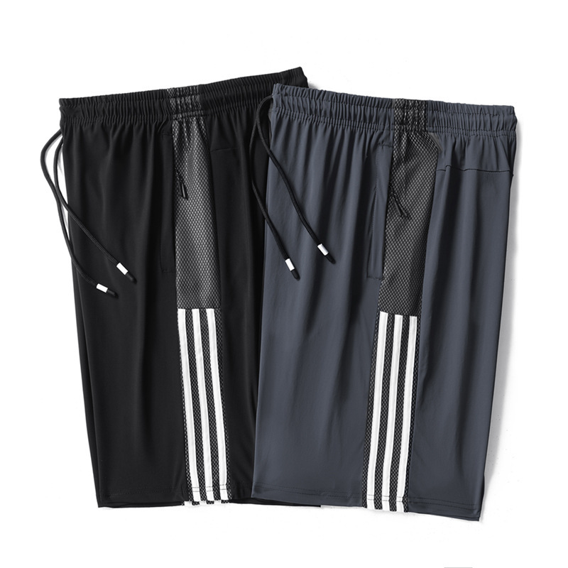Summer New Arrival Adi Three Bar Ice Silk Shorts Men's Fitness Quick-drying Sports Shorts Fashion Pants Trendy Brand