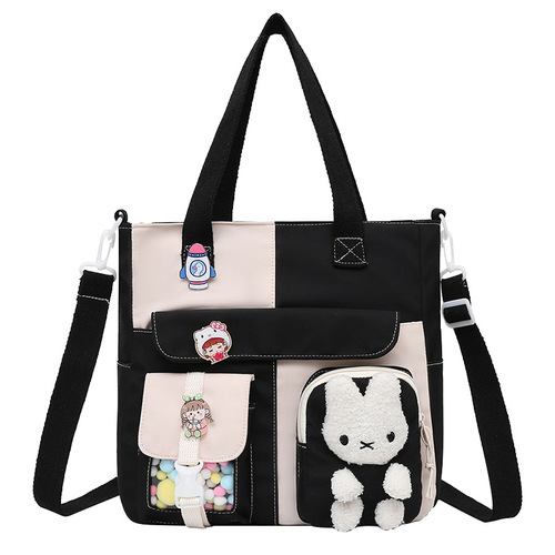 Primary school student document bag, one-shoulder art bag, boys and girls study bag, class portable book bag, children's storage bag