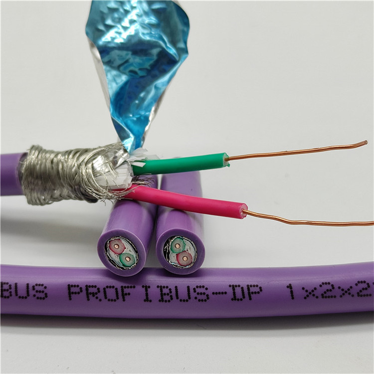 PLC紫色profibus通信电缆 2*0.64 DP通讯线2X22AW 固定布线用