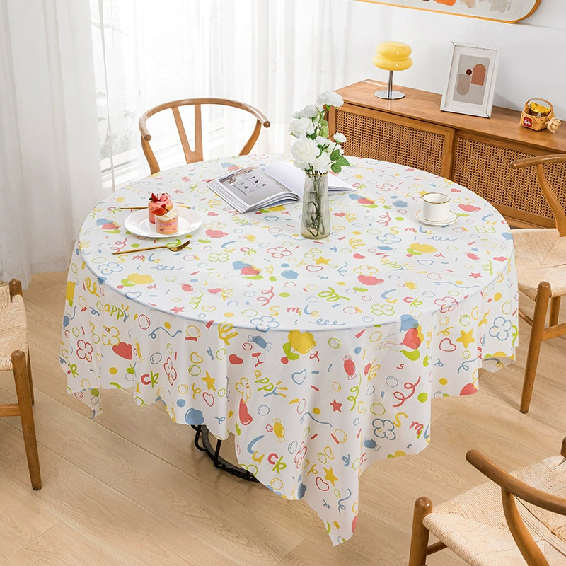 Rectangular disposable tablecloth kindergarten holiday party Christmas plastic tablecloth hotel autumn outing round table