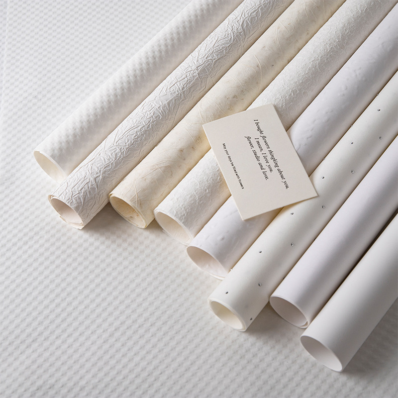 情人节白色系花束包装纸合集郁金香包花纸花店花艺专用diy材料