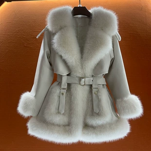 Long demi-season keep warm jacket, mid-length