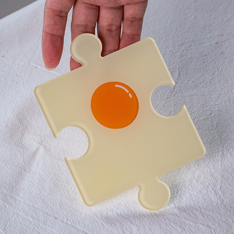 Colgar acrílico puzzle almohadillas DIY decoración de pared cafetería postre decoración taza almohadillas de dopamina color comida
