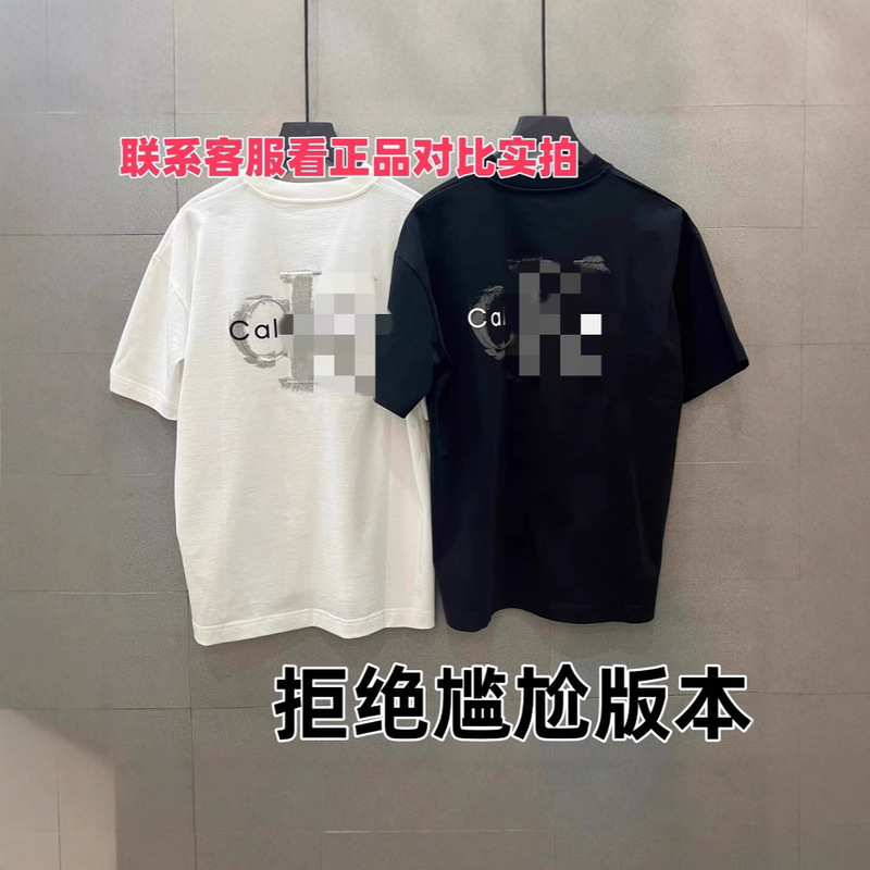 C home 25 new graffiti relief cotton thorn K embroidered t-shirt women's loose casual women's same style couple's top half sleeve
