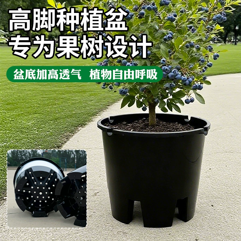 Утолщенный пластиковый горшок для черники с боковым отверстием для контроля корней, большой емкости 25л, 30л, 35л, дышащий специальный цветочный горшок для контроля корней