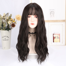 跨境批发假发女长发空气刘海羊毛卷假发慵懒卷仿真发全真人发全头