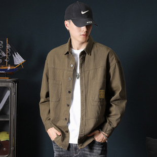 8311#300 Jin Men's Autumn New Retro Fare Denim Shirt Simple Loose Joker Shirt Men's