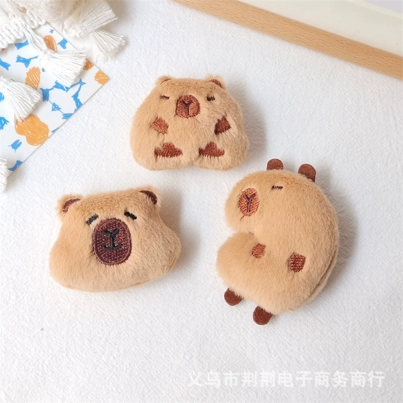 Мультяшный плюшевый капибар брошь куклы аксессуары для волос