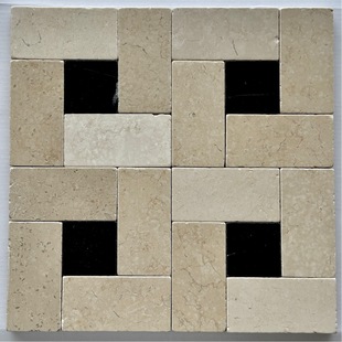 Beige Loop Mosaic Stone Mosaic Natural Lime Stone Castle Style Floor Tiles Catering Tavern B&B Tiles
