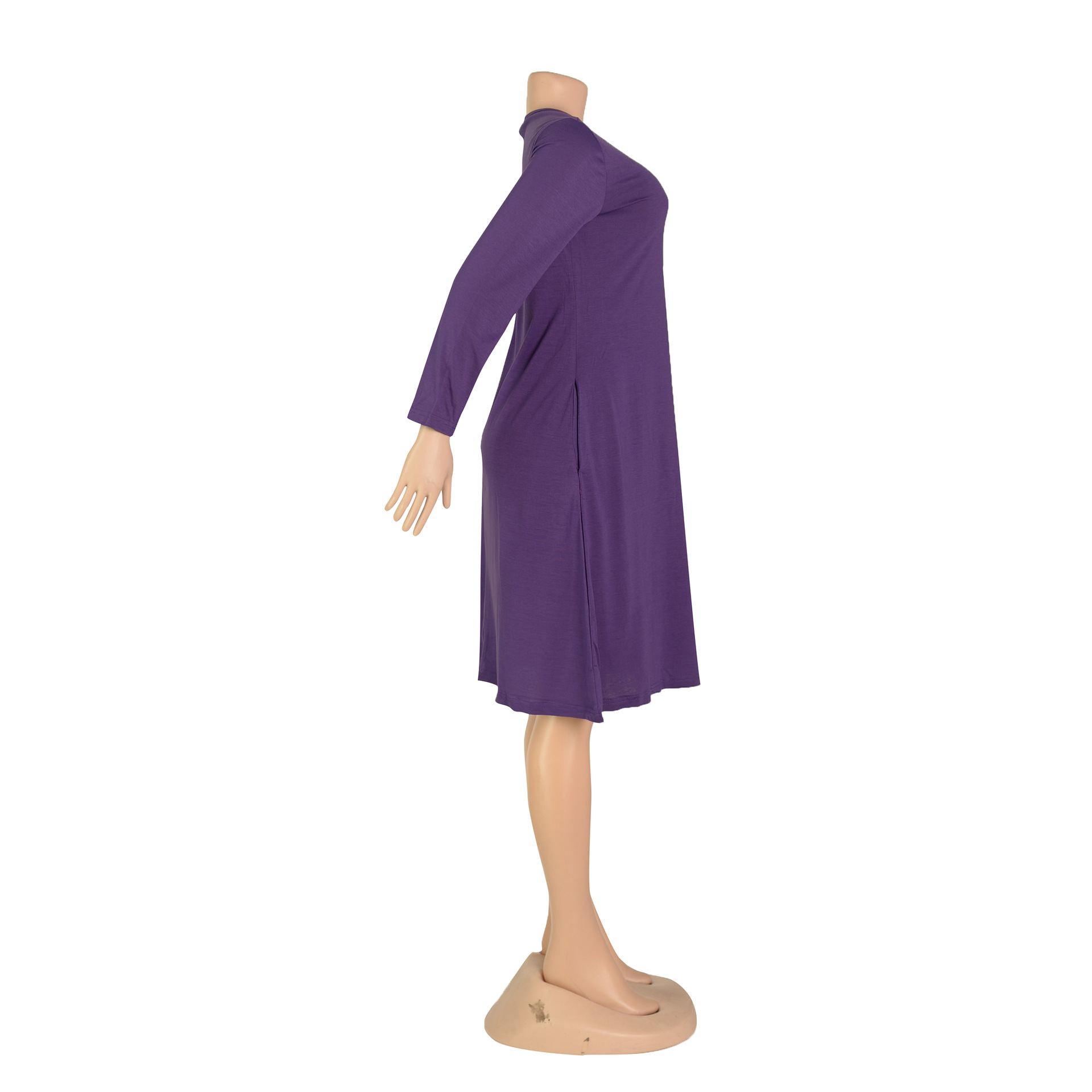 Women Clothing Dress Long Sleeve T-shirt Mid Solid Color Basic Summer Autumn