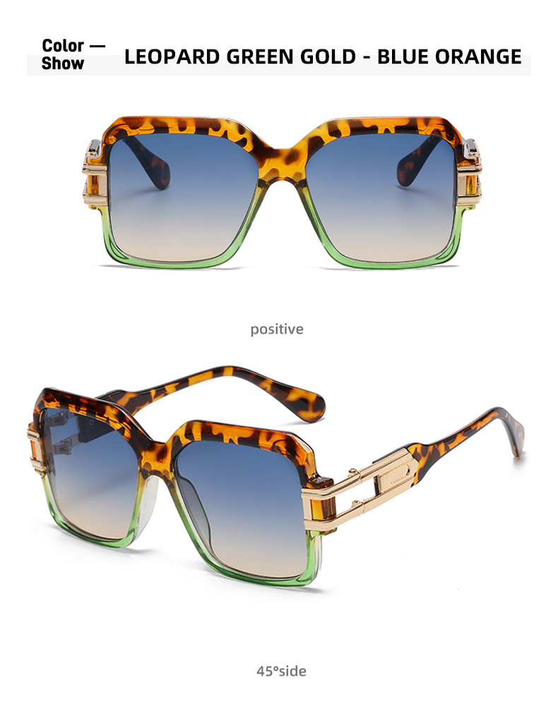 Retro Color Block Pc Square Full Frame Women's Sunglasses display picture 3