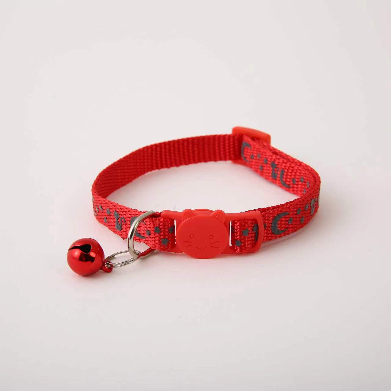 Nuevo collar de luna de estrella reflectante, collar de gato, collar de perro pequeño y medio, collar de nylon de estrella reflectante, collar de luna, explosión