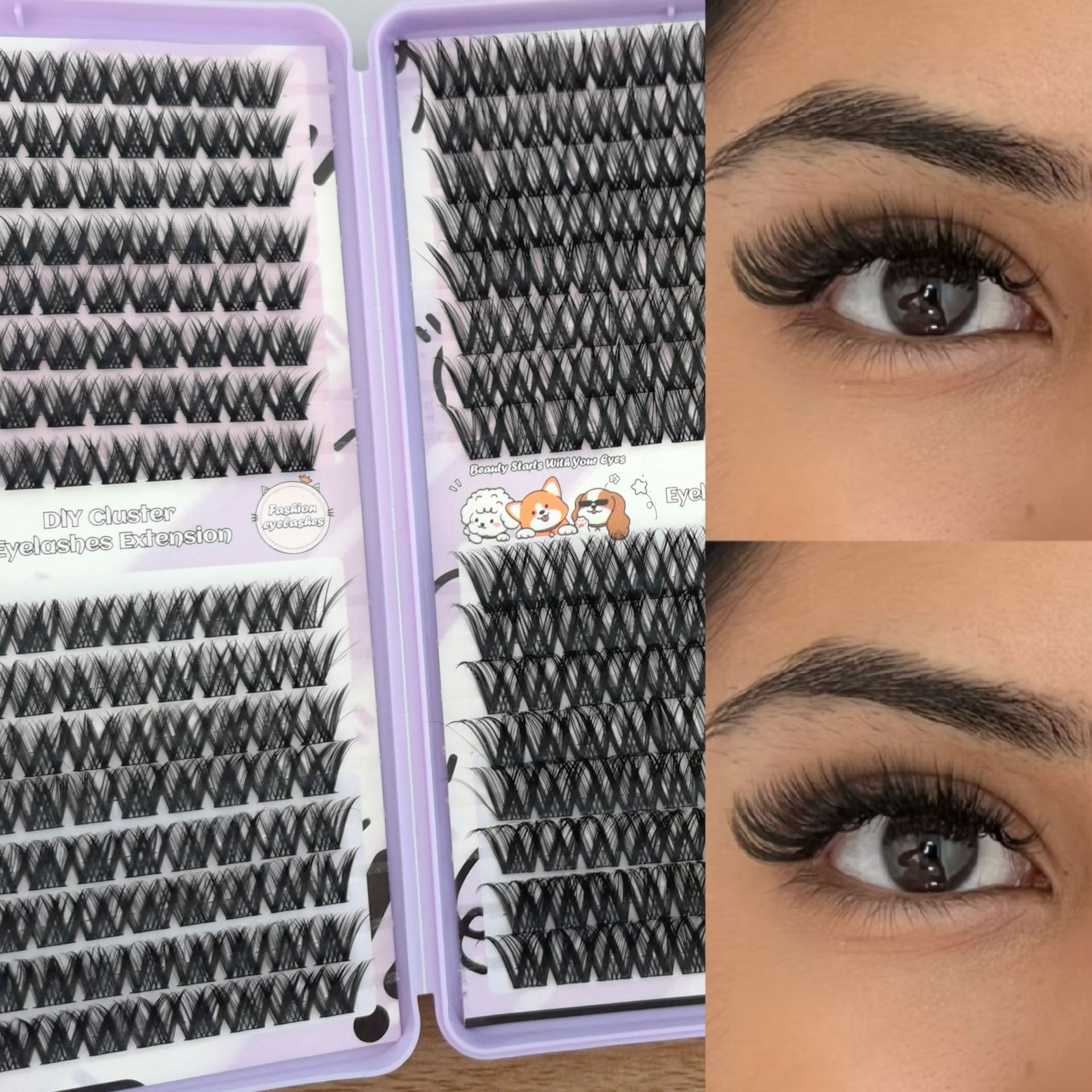 32 rows of dense DlY lashes 086