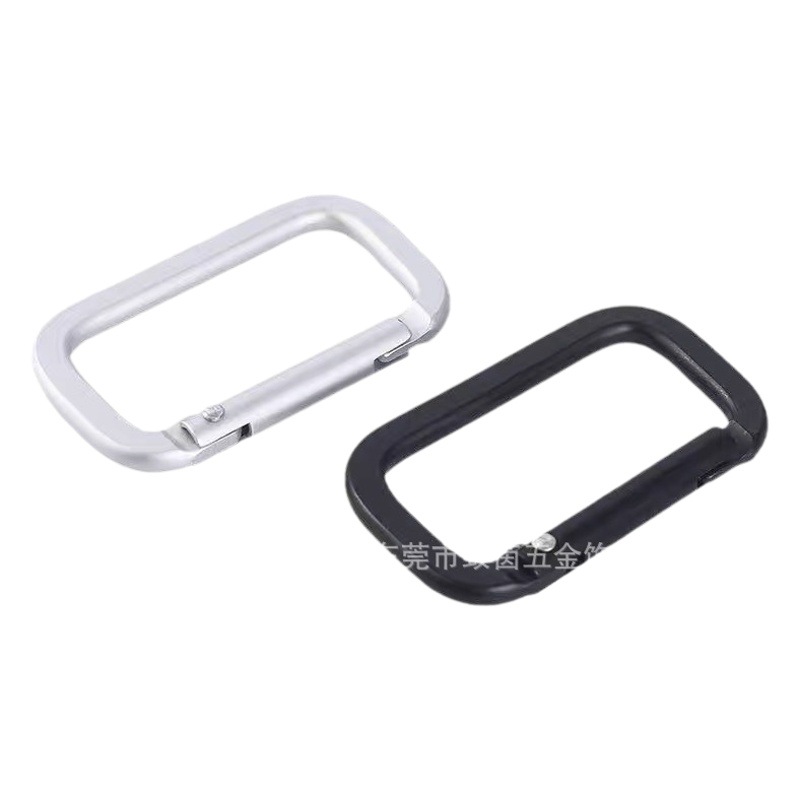 Aluminum Alloy Square Carabiner Flat Outdoor Backpack Hook Webbing Buckle Track Buckle Key Safety Buckle Accessories