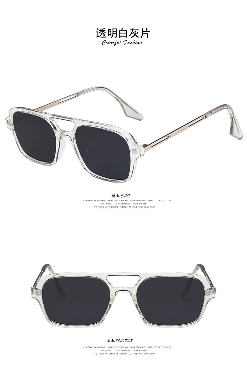 Fashion Simple Double Beam Hollow Sunglasses display picture 11
