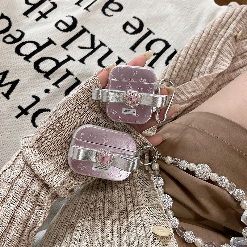 粉碎花立體蝴蝶結AirpodsPro2耳機殼適用蘋果2/3代無線藍牙保護套