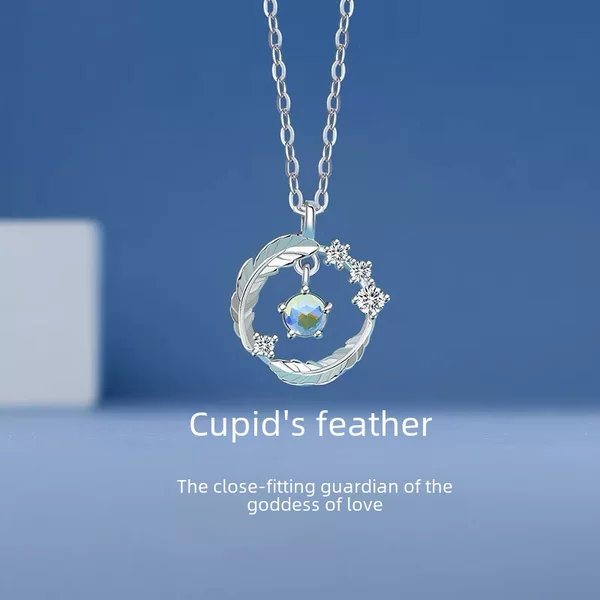 Light Feather Gentle Fairy Chinese Style Internet Celebrity Same Style Small Fragrant Style ins Student Girlfriend Necklace Female Two-Person Gift