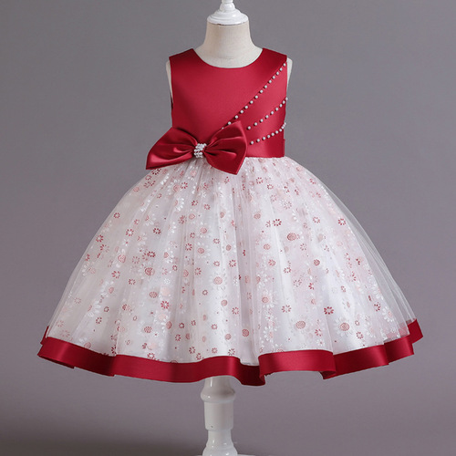 Children's cross-border dress, flower child wedding dress for girls, princess skirt, children's birthday anniversary dress, piano performance costume