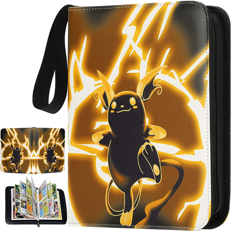 Amazon popular libro de tarjetas de bebé mágico 4 rejilla 9 rejilla libro de colección de tarjetas de cremallera PU de hojas sueltas Bao Ke Meng libro de tarjetas